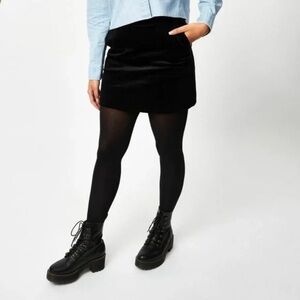 Jack Wills Black Velvet Mini Skirt